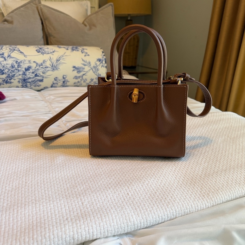J McLaughlin Brown Leather Handbag